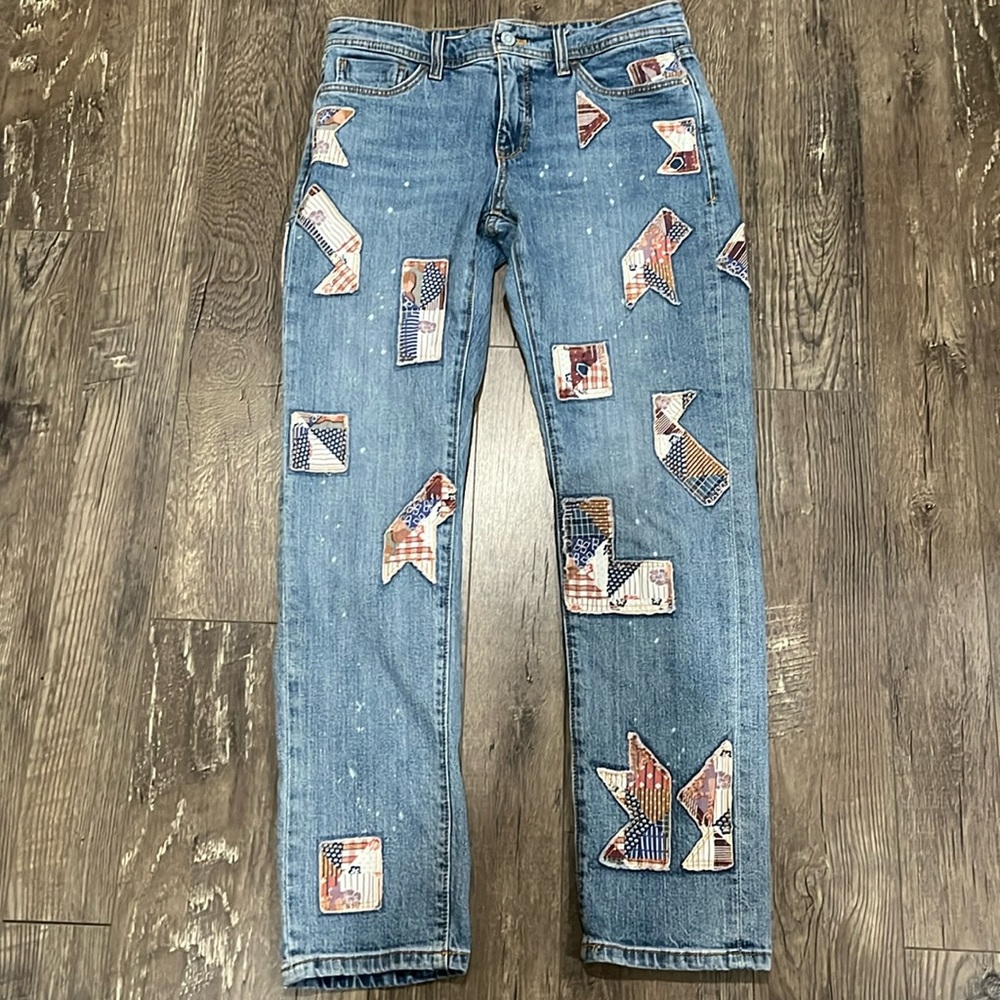 Anthropologie Denim Jeans w/ Patterns, Size 26